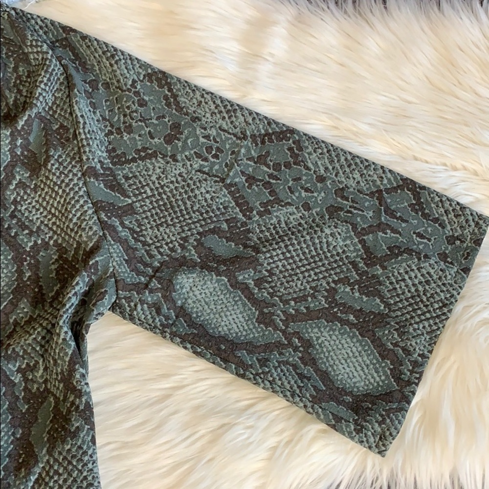 Olivaceous Snakeskin Python Print Romper - image 6